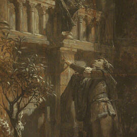 Romeo And Juliet, C 1880 Oil On Six Joined Pieces Of Wood by Frank Dicksee