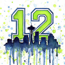 Seattle Seahawks 12th Man Art by Olga Shvartsur