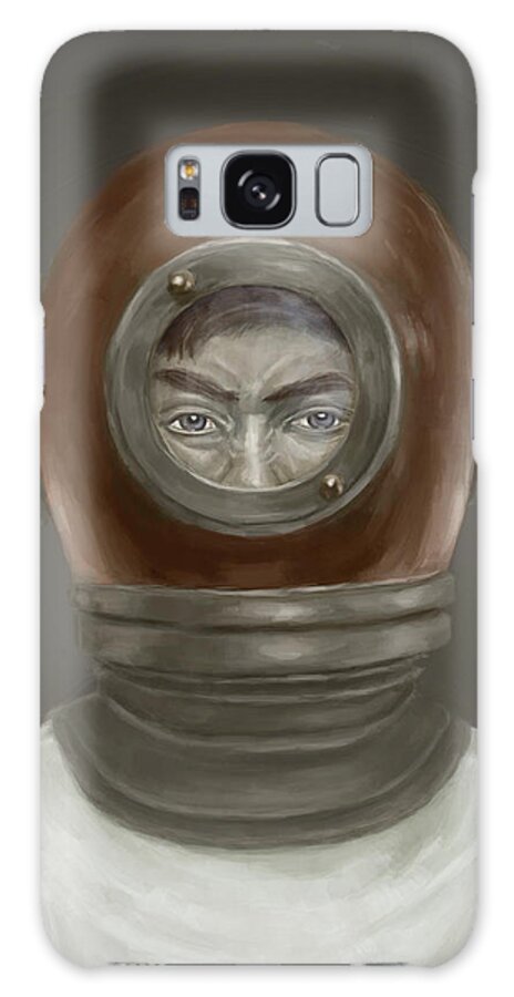 Vintage Dive Helmet Portrait Galaxy Case