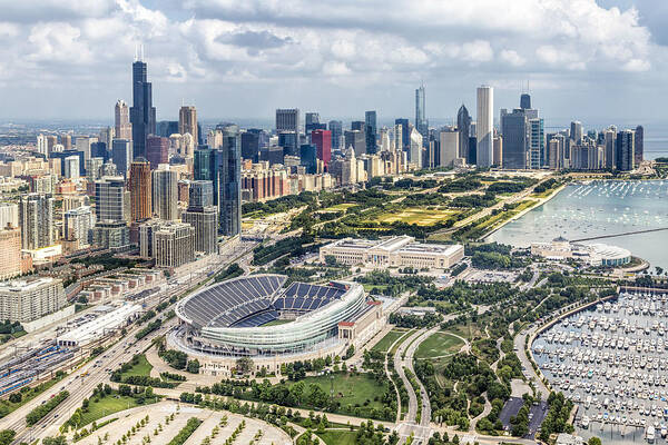 Chicago Skyline with Soldier Field Wall Art