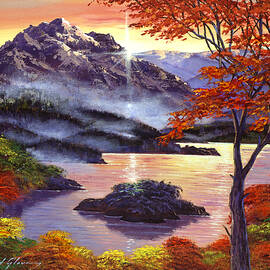 Sunrise Over Mystic Lake by David Lloyd Glover