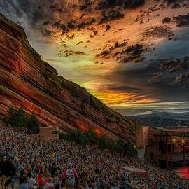 sunset concert at red rocks amphitheater by Mountain Dreams