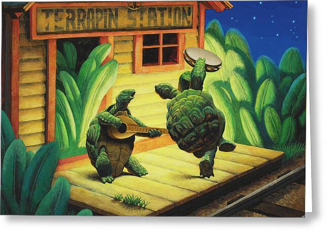 Terrapin Station Turtles at Night Greeting Card