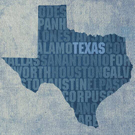 Texas Word Art State Map on Canvas by Design Turnpike