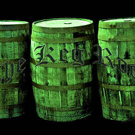 The Keg Room 3 Green Barrels Old English Hunter Green