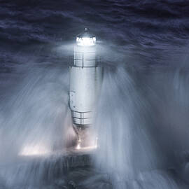 The Lighthouse In The Stormy Night by Alessandro Traverso