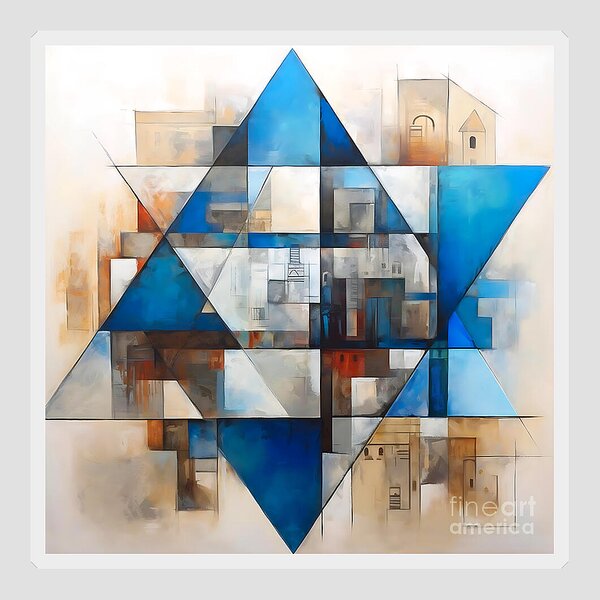 Geometric Star of David Composition Sticker