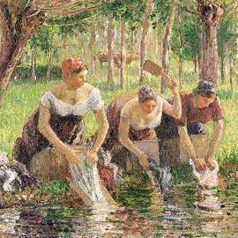 The Washerwomen by Camille Pissarro