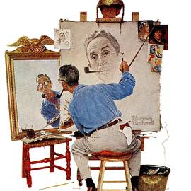 Triple Self-portrait by Norman Rockwell