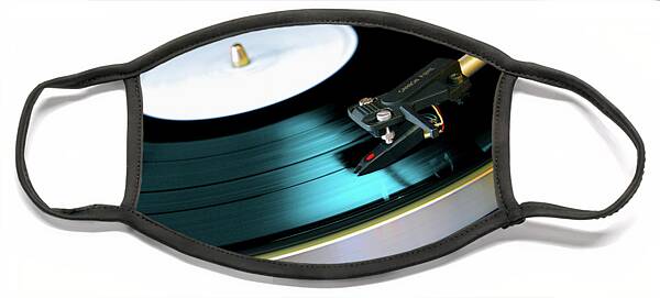 Spinning Vinyl Record Face Mask