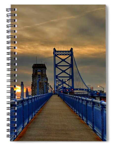 Sunset Over Iconic Bridge Spiral Notebook