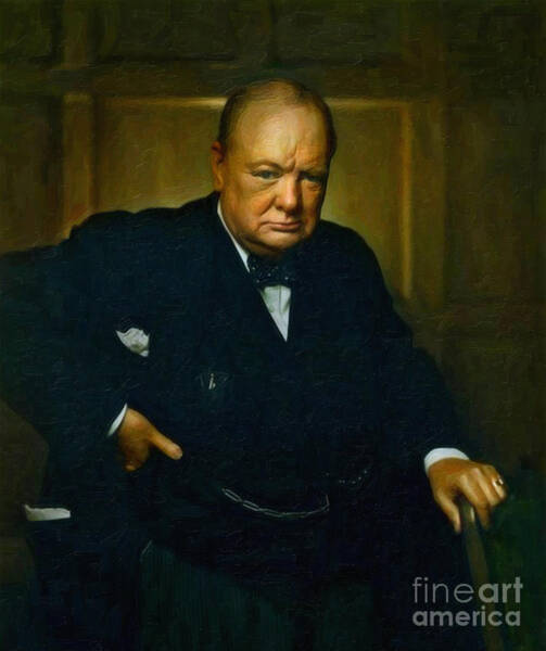Winston Churchill Portrait Wall Art