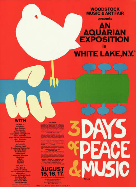Woodstock Music Festival 1969 Poster Wall Art