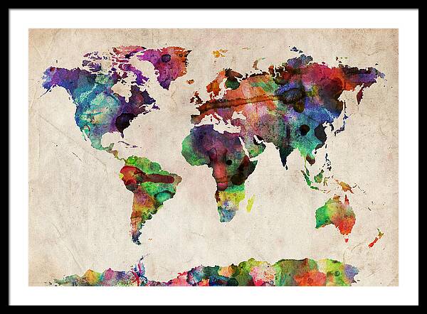 Colorful World Map Framed Print