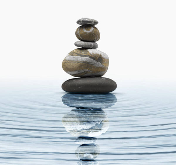 Balanced Stones on Water Surface Wall Art