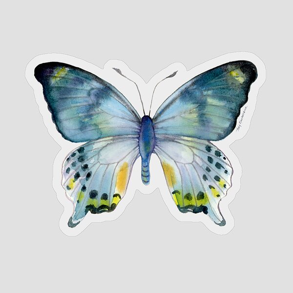 Blue and Yellow Butterfly Sticker