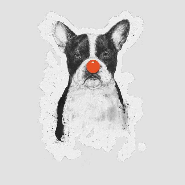 Dog Portrait with Red Nose Sticker