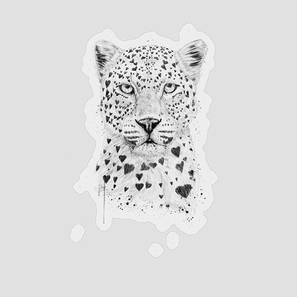 Leopard with Heart Spots Sticker