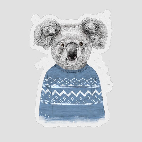 Koala in a Blue Sweater Sticker