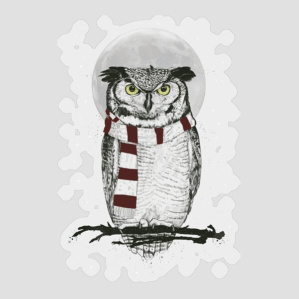 Owl Under Full Moon Sticker